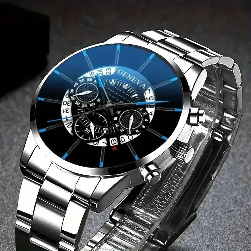 2-Piece Set: Exquisite Men's Quartz Timepieces And Fashionable Stainless Steel Watch Chains 2025 Cheap Online