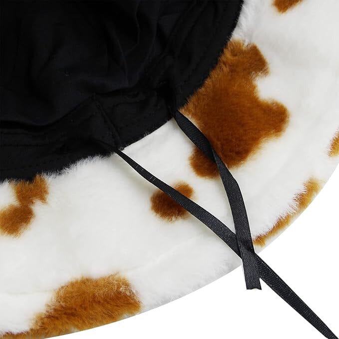 Cute Cow Print Fuzzy Bucket Hat Good Selling Cheap Pice