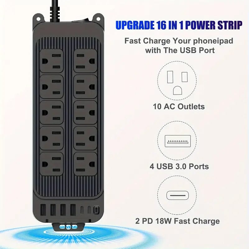 Power Strip Plug with 10-Outlets, 6 USB Ports and 2 USB-C Buy Cheap Best Place