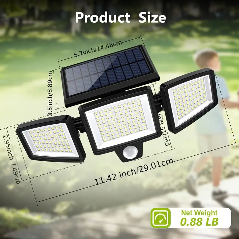 2500 Lumens 210 LED Outdoor Solar Security Light with Remote Control & Motion Sensor Sale Ebay