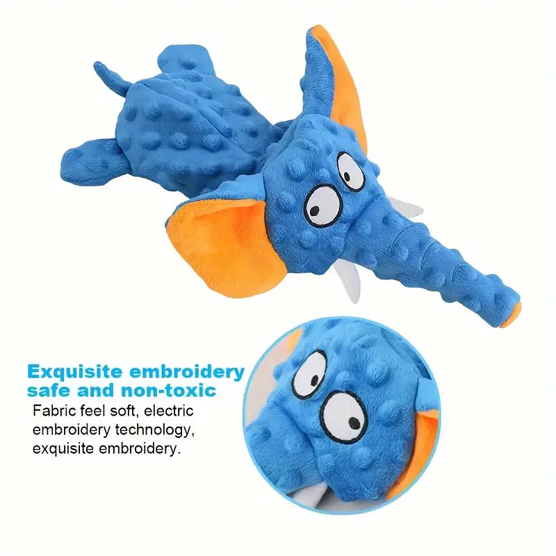 Durable Squeaky Elephant Plush Dog Toy - Bite-Resistant, Teeth Cleaning for All Breeds Sale Recommend