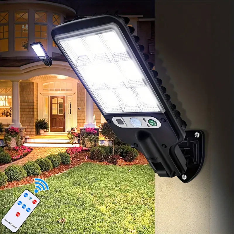 2-Pack: Solar Outdoor Security Street Lighting, 3 Modes With Wireless Motion Sensing and Remote Control Clearance Choice