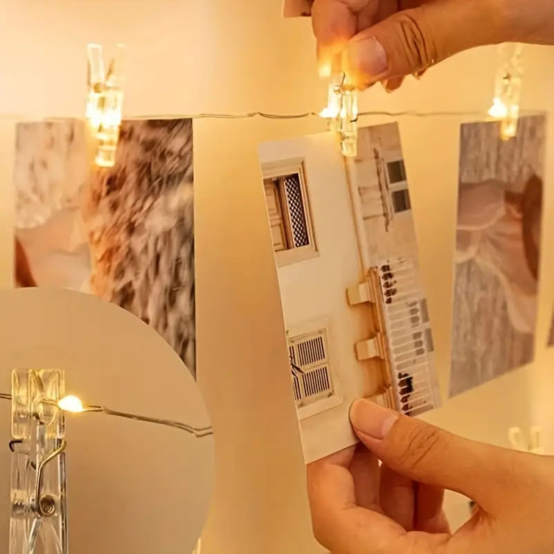 LED String Lights with 40 Wooden Clips Cheap Cheap Online