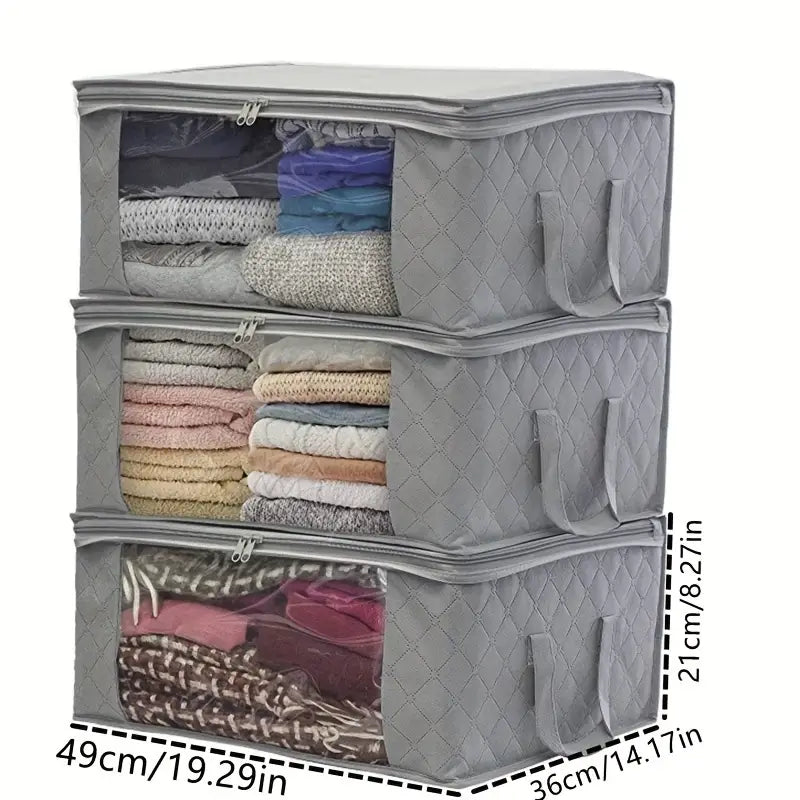 3-Piece Set: Foldable Storage Bags - Large Capacity Clothes Storage Containers Original Cheap Online