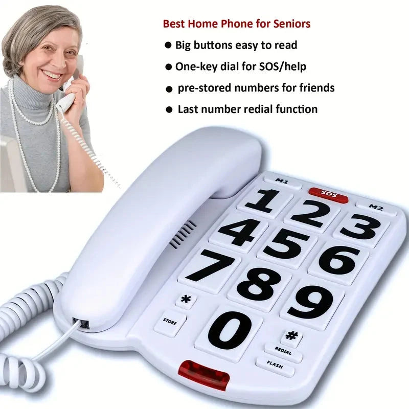 Corded Landline Telephone with Big Buttons for Seniors Home Phone Sale With Mastercard