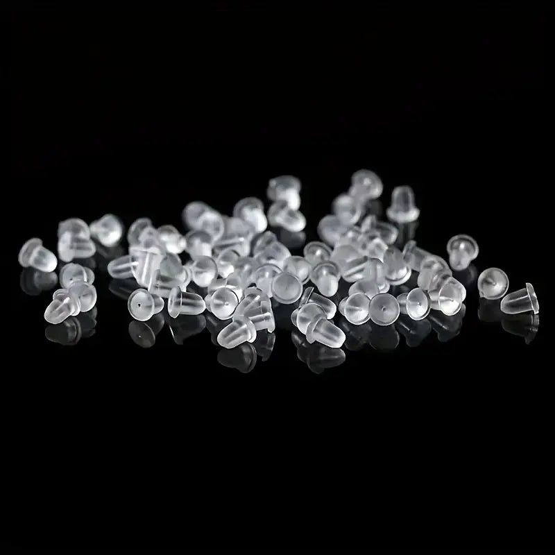 100-Pieces: Transparent Plastic Ear Clog Ear Stud Earring Pin Backs Ear Plug Clearance Free Shipping