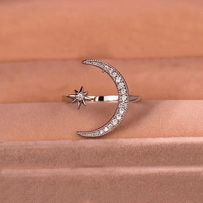 Trendy Cuff Ring Moon and Sun Design Cheap Footlocker Finishline