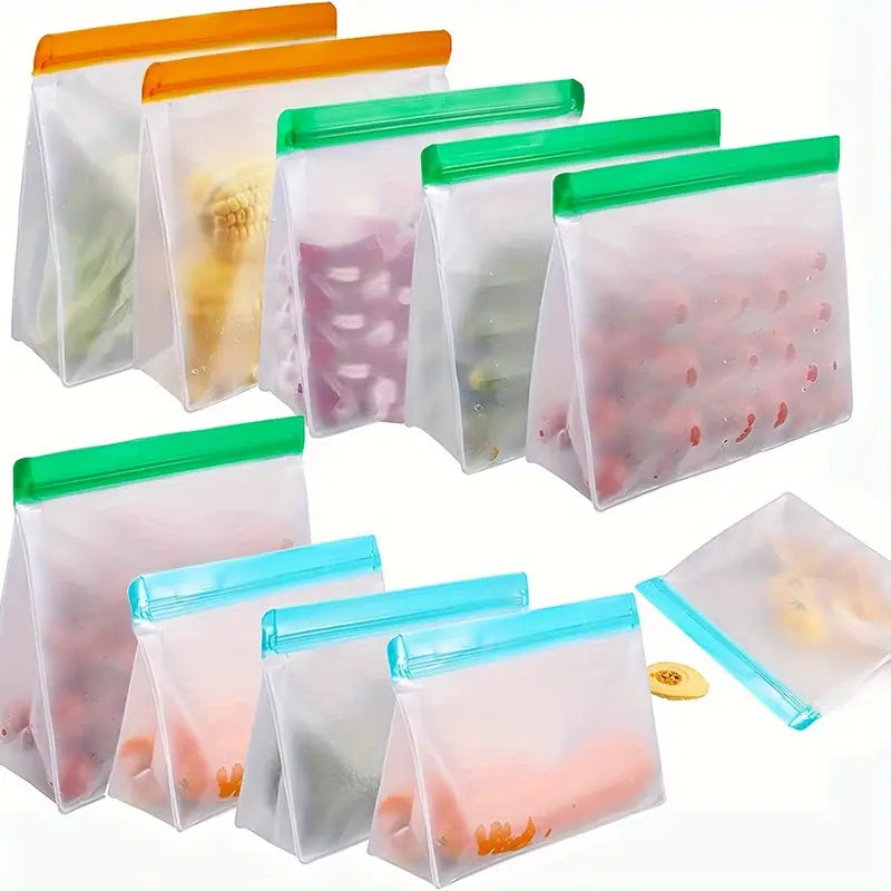 3-Piece Set: Reusable Silicone Food Storage Bag, Leak Proof And Reusable Freezer Bag - Small, Medium and Large Online Online With Mastercard