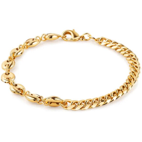 Cute 18K Gold Mariner and Cuban Link Anklet 2025 New Cheap Pice