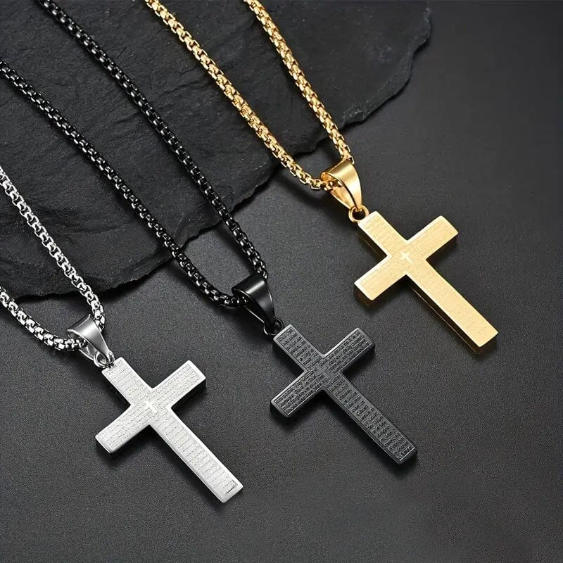 Titanium Steel Cross Prayer Pendant Necklace Free Shipping Best Pices