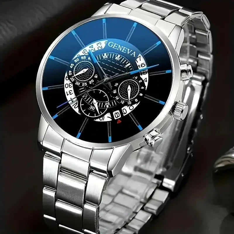 2-Piece Set: Exquisite Men's Quartz Timepieces And Fashionable Stainless Steel Watch Chains 2025 Cheap Online