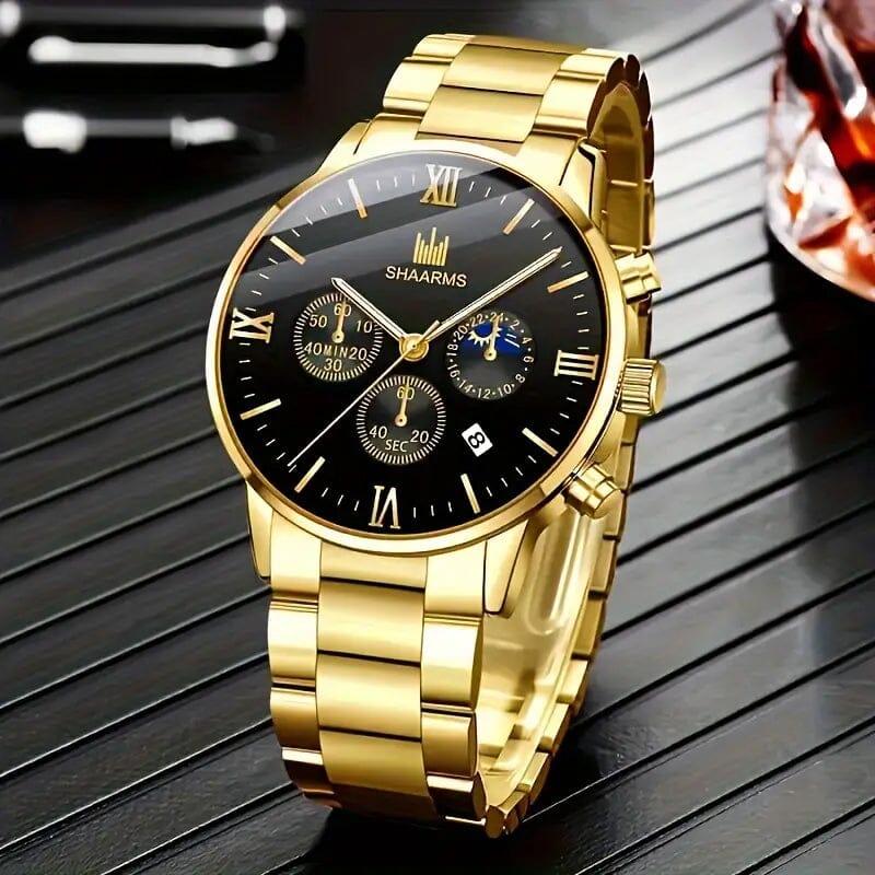 3-Piece: Elegant Men's Quartz Watch Plus Bracelet and Necklace Set Cheap Discount Sale