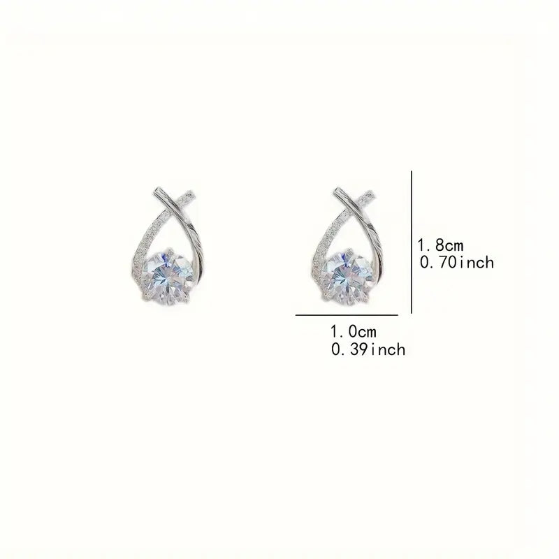 Creatively Designed Cross Earrings With Sparkling Zirconia for Women Free Shipping View