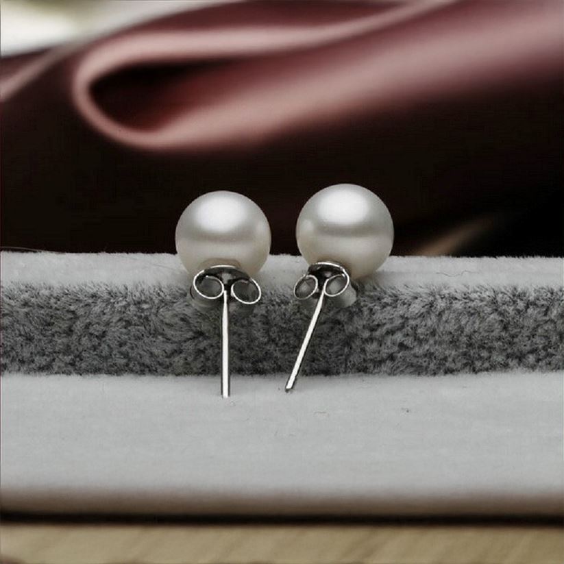 6mm 925 Sterling Silver Pearl Stud Earrings Outlet Cheap Quality