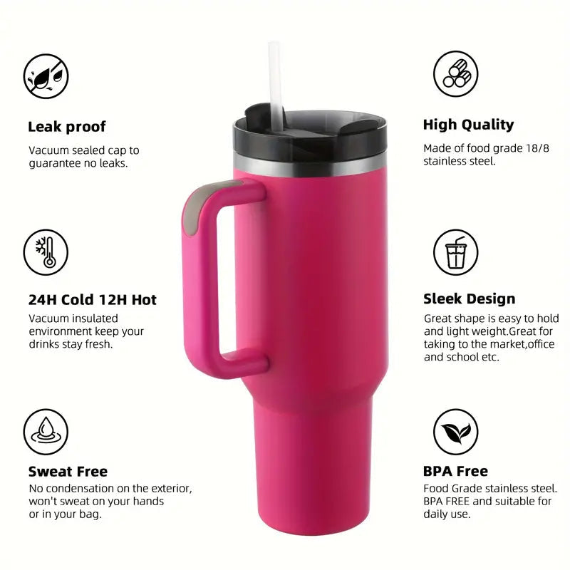 Tumbler with Handle And Straw Lid, Leak-proof Travel 40oz Coffee Mug Free Shipping Huge Surprise