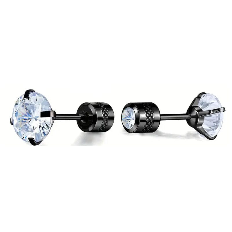 Cubic Zirconia Screw Back Stainless Steel Stud Earrings Buy Cheap Great Deals