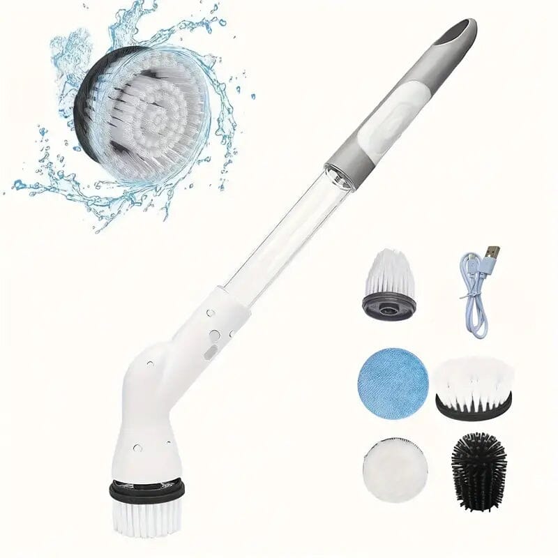 Cordless Electric Spin Scrubber with 6 Brush Heads and Adjustable Long Handle Outlet Deals