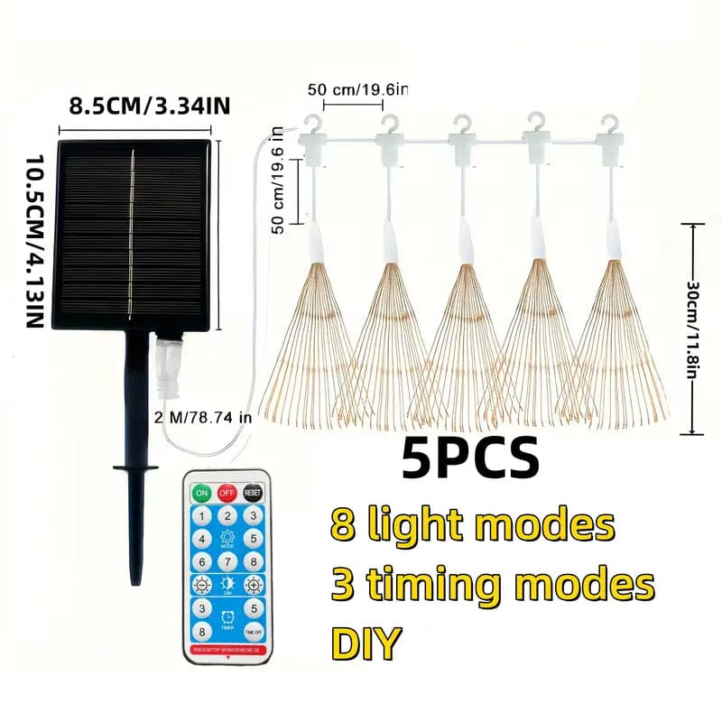 5-Pack: 450 LED Solar Starburst Sphere Lights Clearance Big Discount