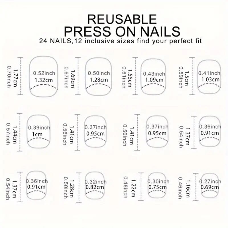 96-Pieces: Short Square Acrylic Press-On Nails Sale Manchester Great Sale