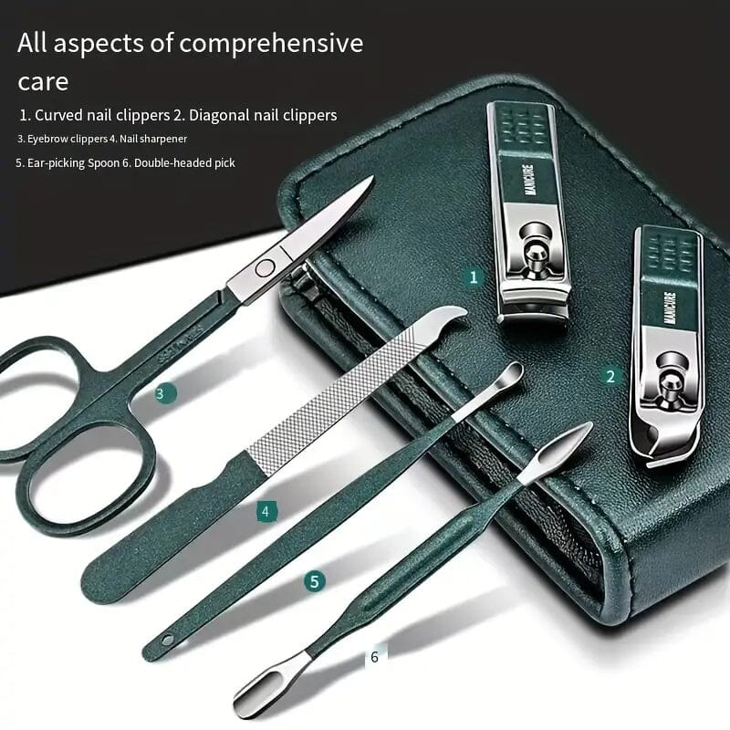 6-Piece: Nail Clipper Set with Zipper Travel Case Outlet Cheap Online