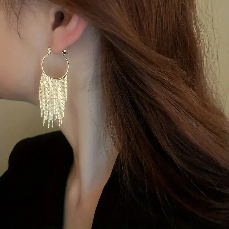 Sparkling Tassel Design Dangle Earrings Top Quality For Sale