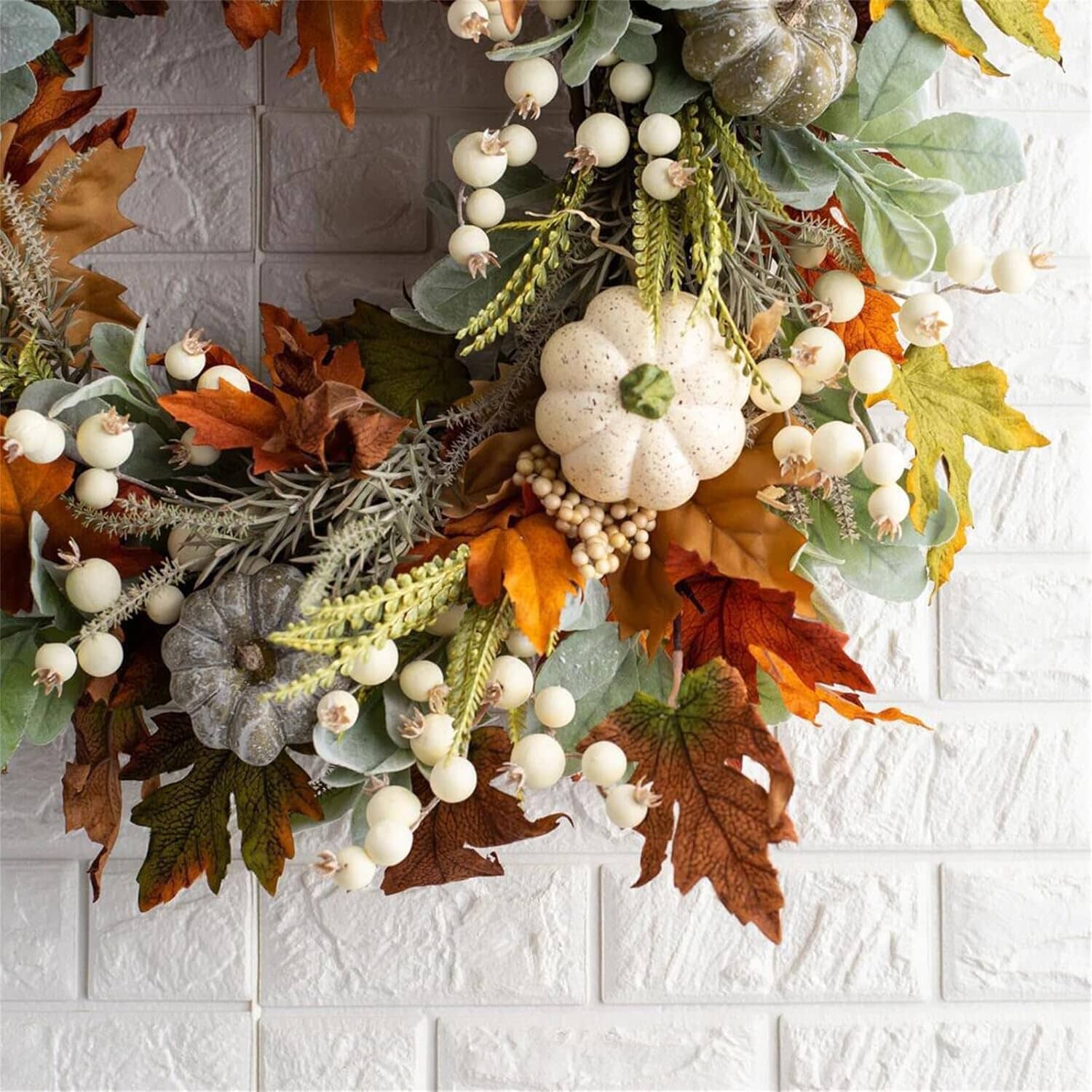 Front Door Autumn Pumpkin Maple Leaves Wreaths Cheap Sale Exclusive