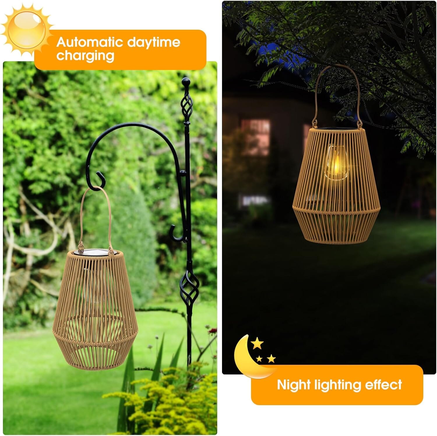 Hanging Solar Woven Lantern Solar Lamp Lights Decoration Clearance From China