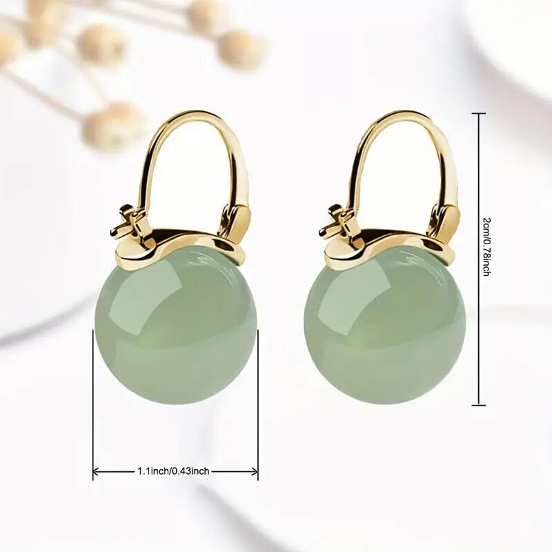 Artificial Jade Temperament Earrings Reliable Sale Online