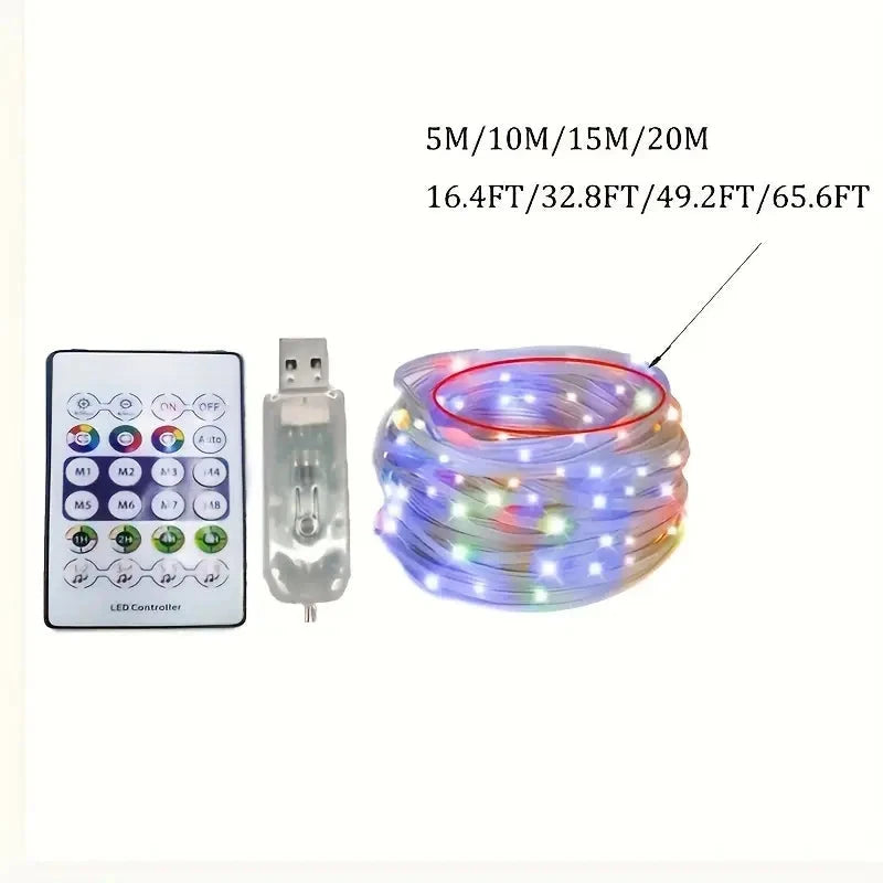 LED Rope Lights Outdoor, RGB Remote Control Fairy String Lights Plug In With 200 LEDs Quality Original