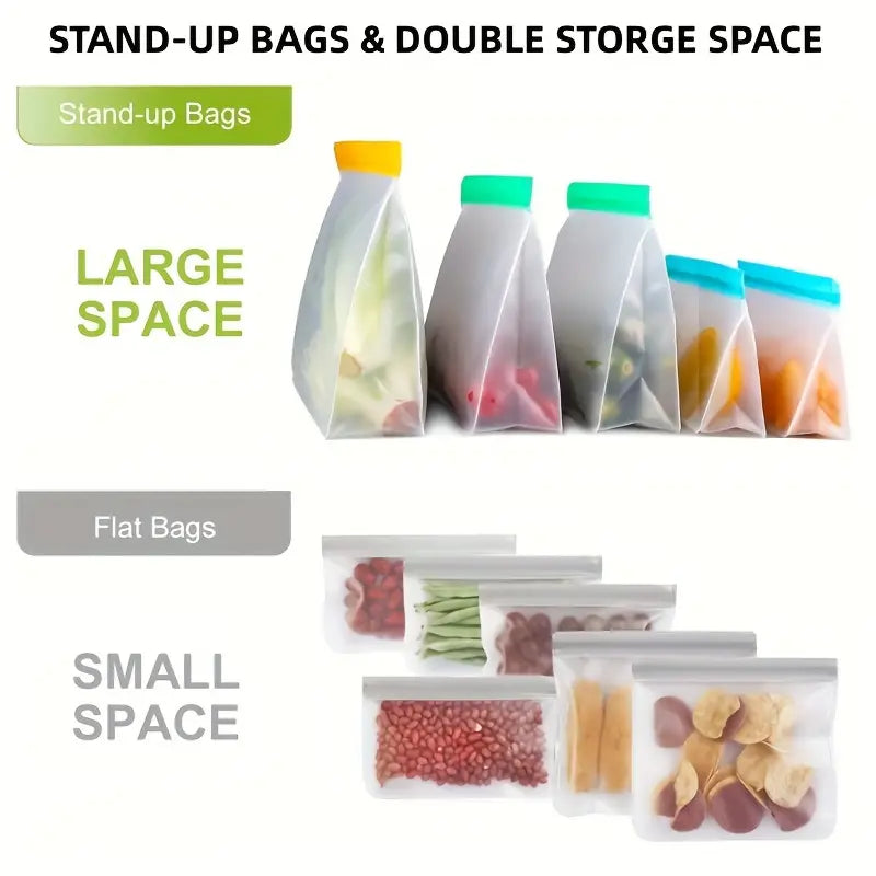 3-Piece Set: Reusable Silicone Food Storage Bag, Leak Proof And Reusable Freezer Bag - Small, Medium and Large Online Online With Mastercard