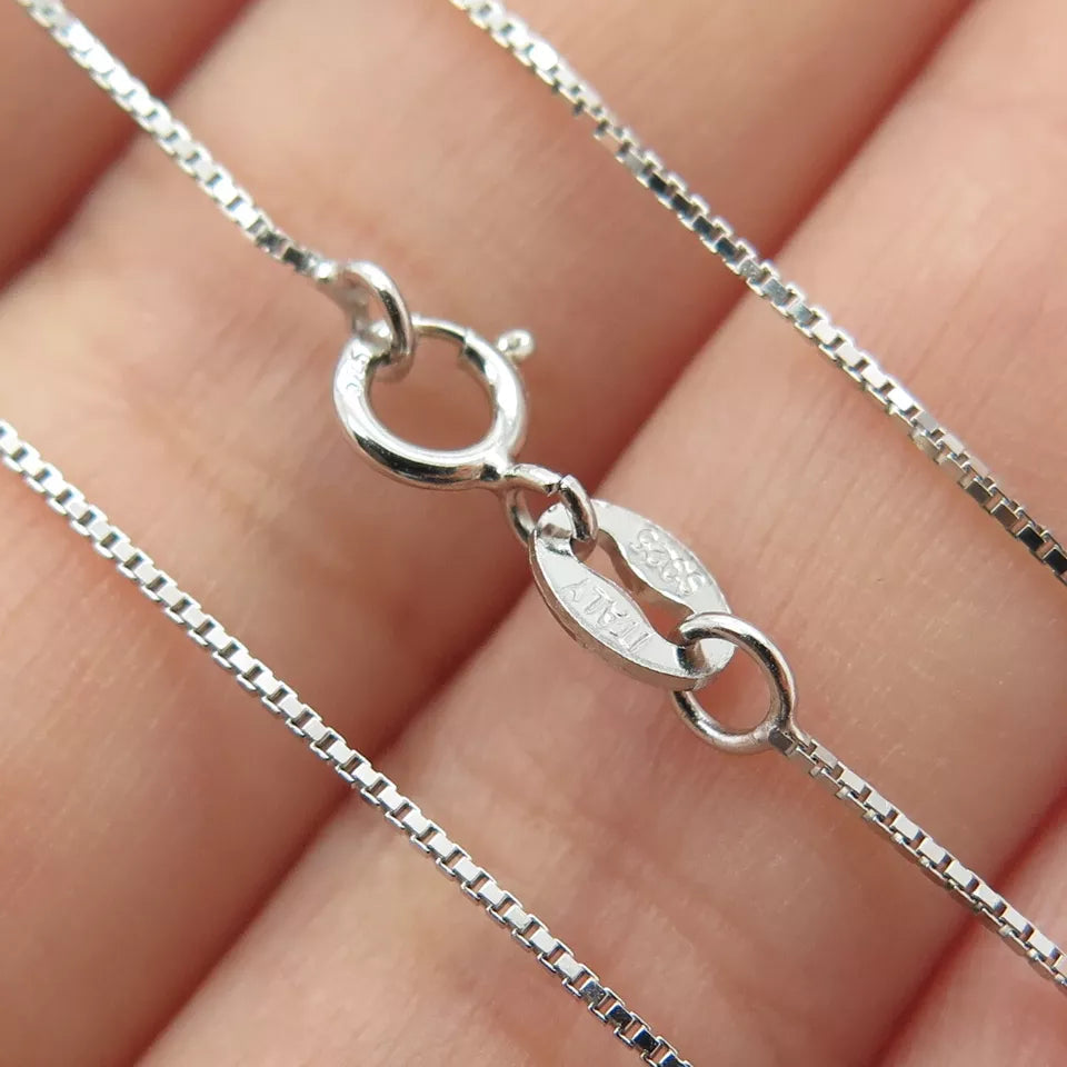 925 Sterling Silver Box Chain Necklace Discount Countdown Package