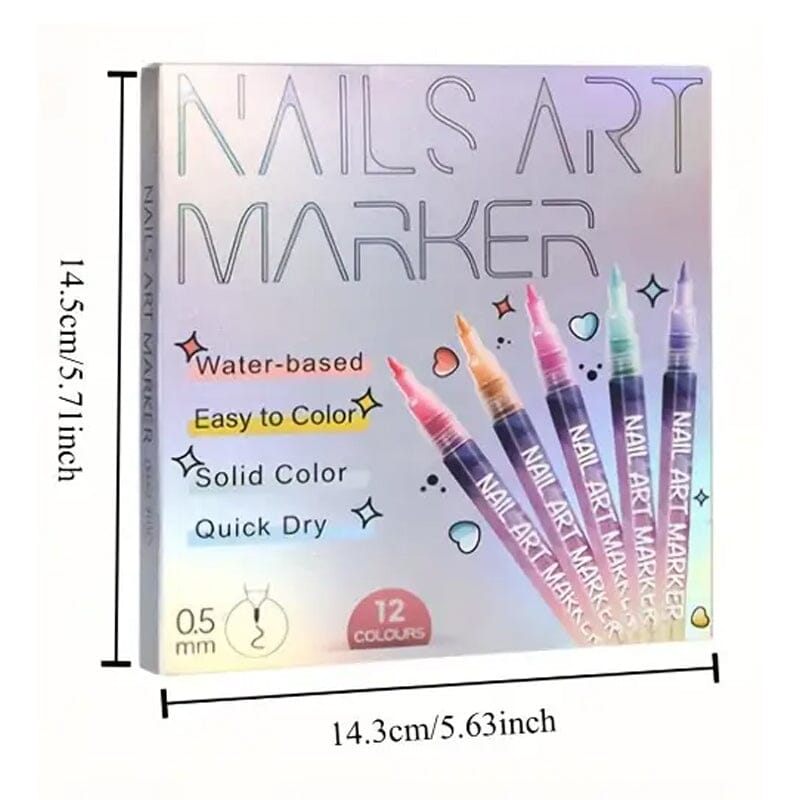 12-Color Nail Art Pen Set Quick Dry Acrylic Paint Markers Cheap Sale Pick A Best