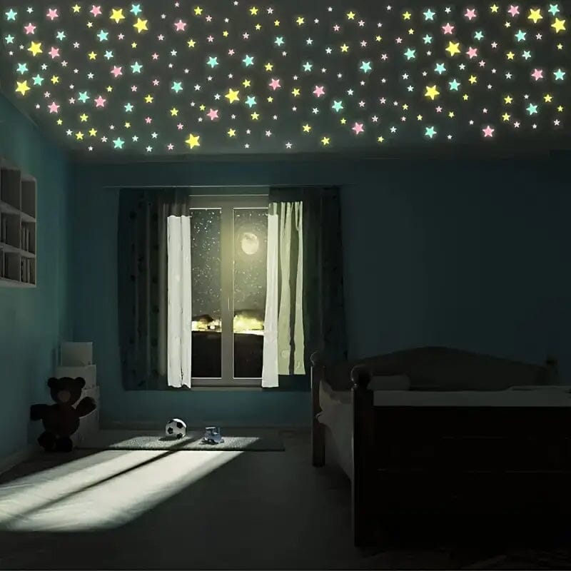 100-Pieces: Luminous Glow in the Dark Star Wall Stickers Really For Sale