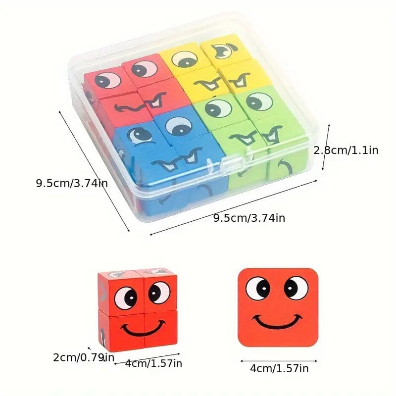 Magic Face-Changing Wooden Cube Building Blocks Set Buy Cheap Pice