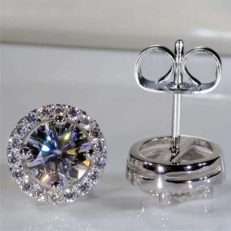 White Zirconia Round Stud Earrings Best Wholesale