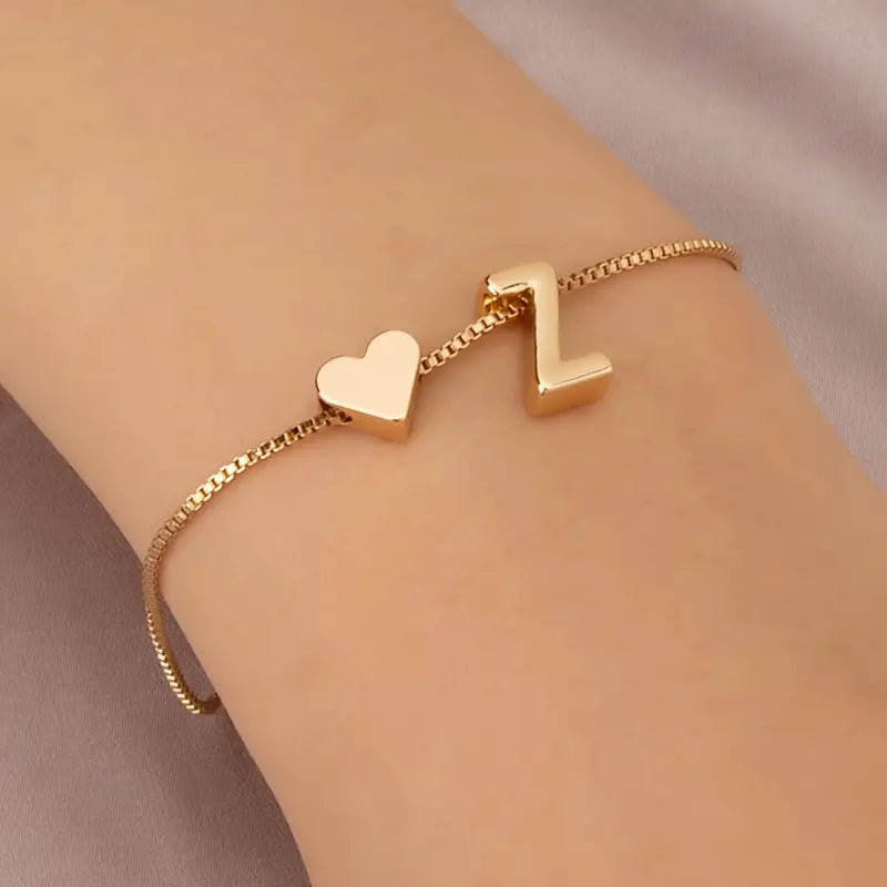 Elegant Love Heart Charm Bracelet - Delicate Minimalist Link Chain Cheap Online Store Manchester