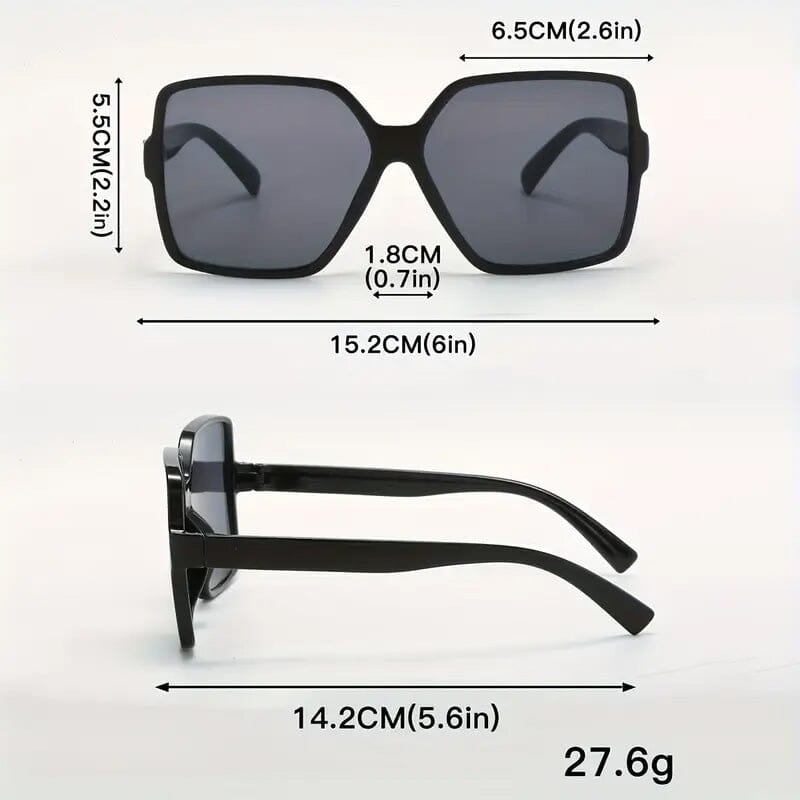 Women's Black Oversized PC Frame Glasses Outlet Top Quality