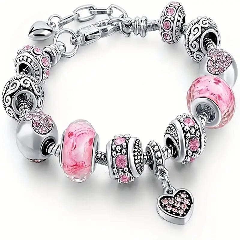 Pink Heart-Shaped Pendant Bracelet Shop Offer Online