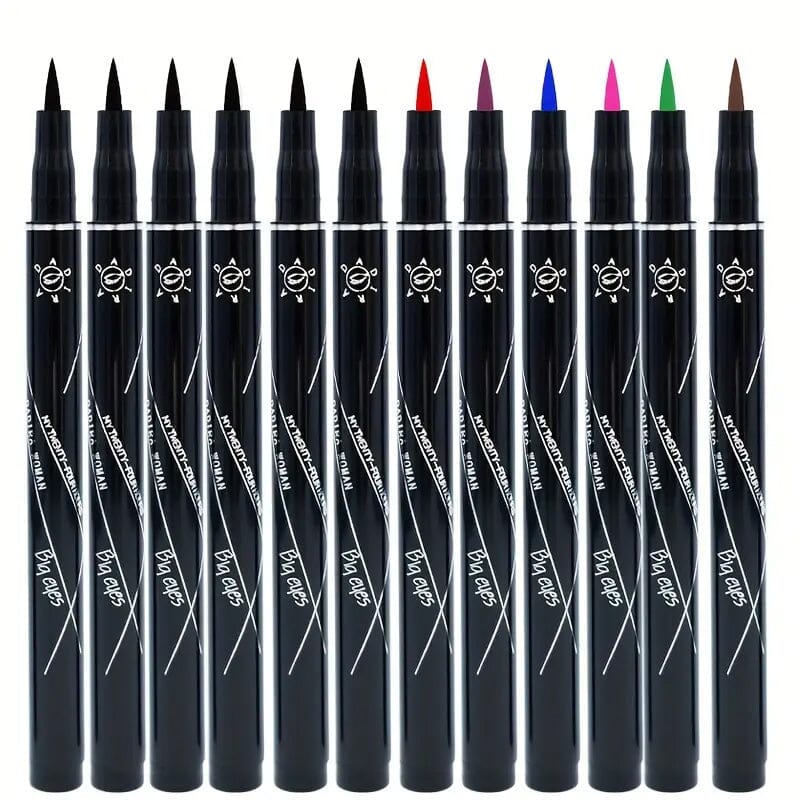 12-Pieces: Luxurious Waterproof Long-Wearing Liquid Eyeliner Set Free Shipping Online