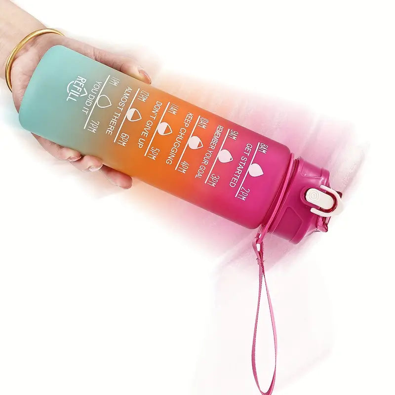 300ml Gradient Color Frosted Water Bottle With Straw Popular Cheap Online