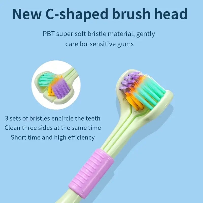 Threesided Soft Bristle Toothbrush Low Cost