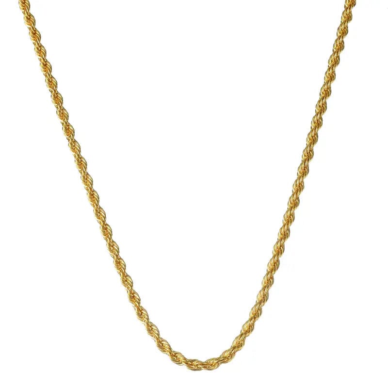 18K Gold European Classic Twist Necklace + Bracelet Cheapest Pice Online
