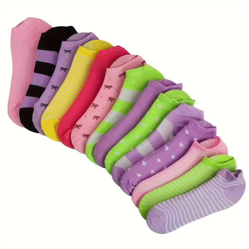 20-Pairs: Candy Color Socks, Casual & Breathable Low Cut Ankle Socks, Women's Stockings & Hosiery Clearance Amazon