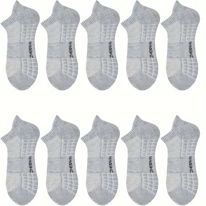 5-Pairs: Casual Ankle Boat Socks With Towel Bottom Sale Sast