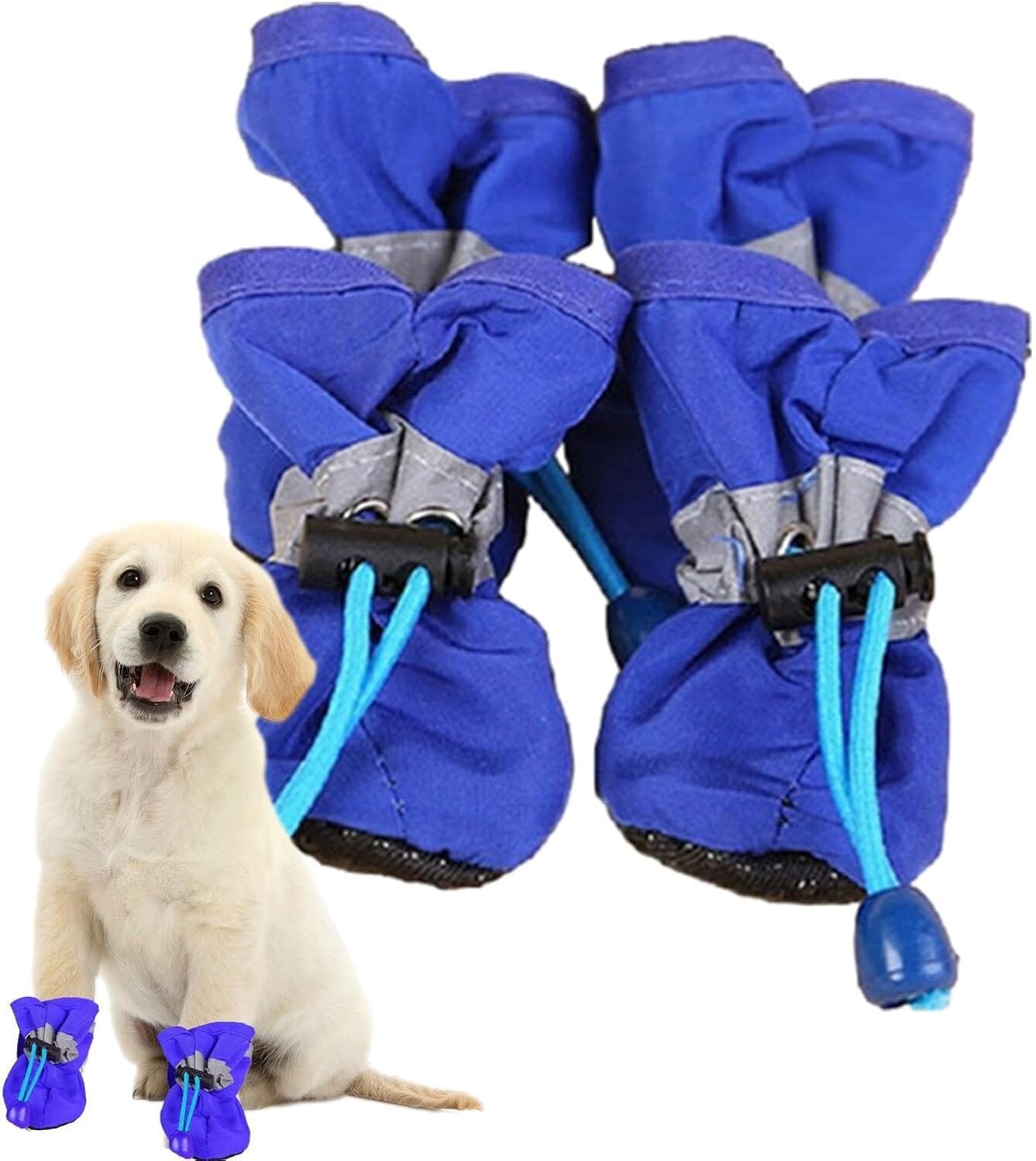 4-Pieces: Water-Resistant Dog Bootie Shoes Clearance Newest