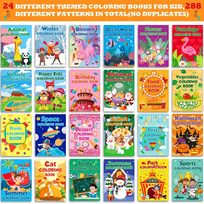 24-Pack: Small Coloring Books For Kids Ages 4-12 Clearance Extremely