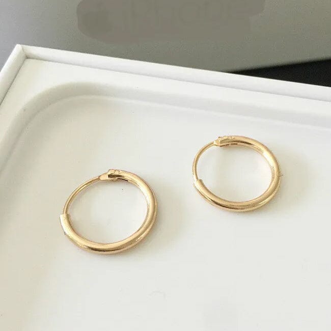 18K Gold Endless Hoop Earrings Outlet Countdown Package