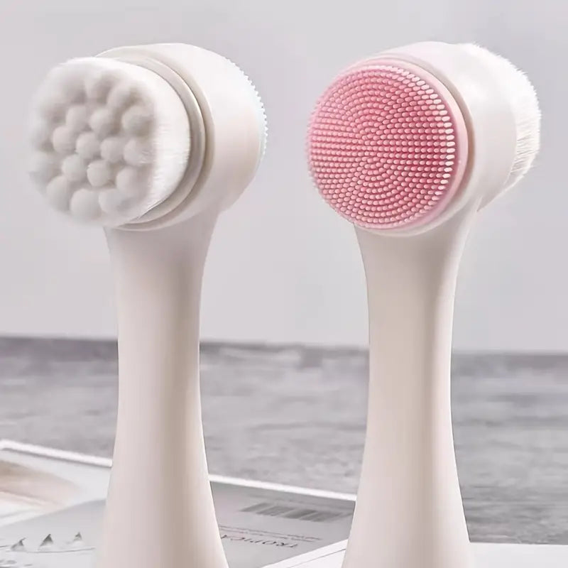 Dual-Sided Face Exfoliating & Deep Pore Cleansing Brush with Soft Bristle & Silicone Facial Scrubber Sale Manchester Great Sale