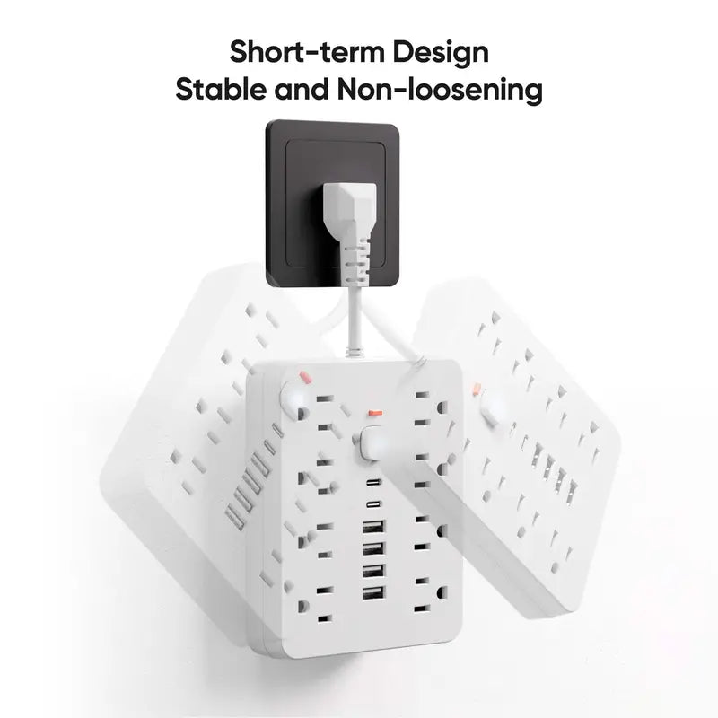 14-in-1 Power Strip With 4 USB Outlets, 2 Type-C Outlet and 8 AC Socket Outlets Free Shipping Browse