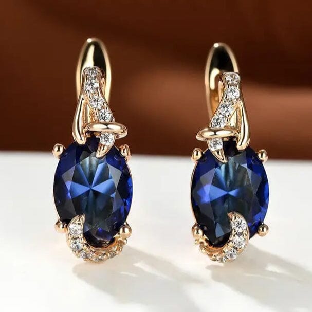 18K Gold Plated Blue Stone Stud Earrings Cheap Wiki